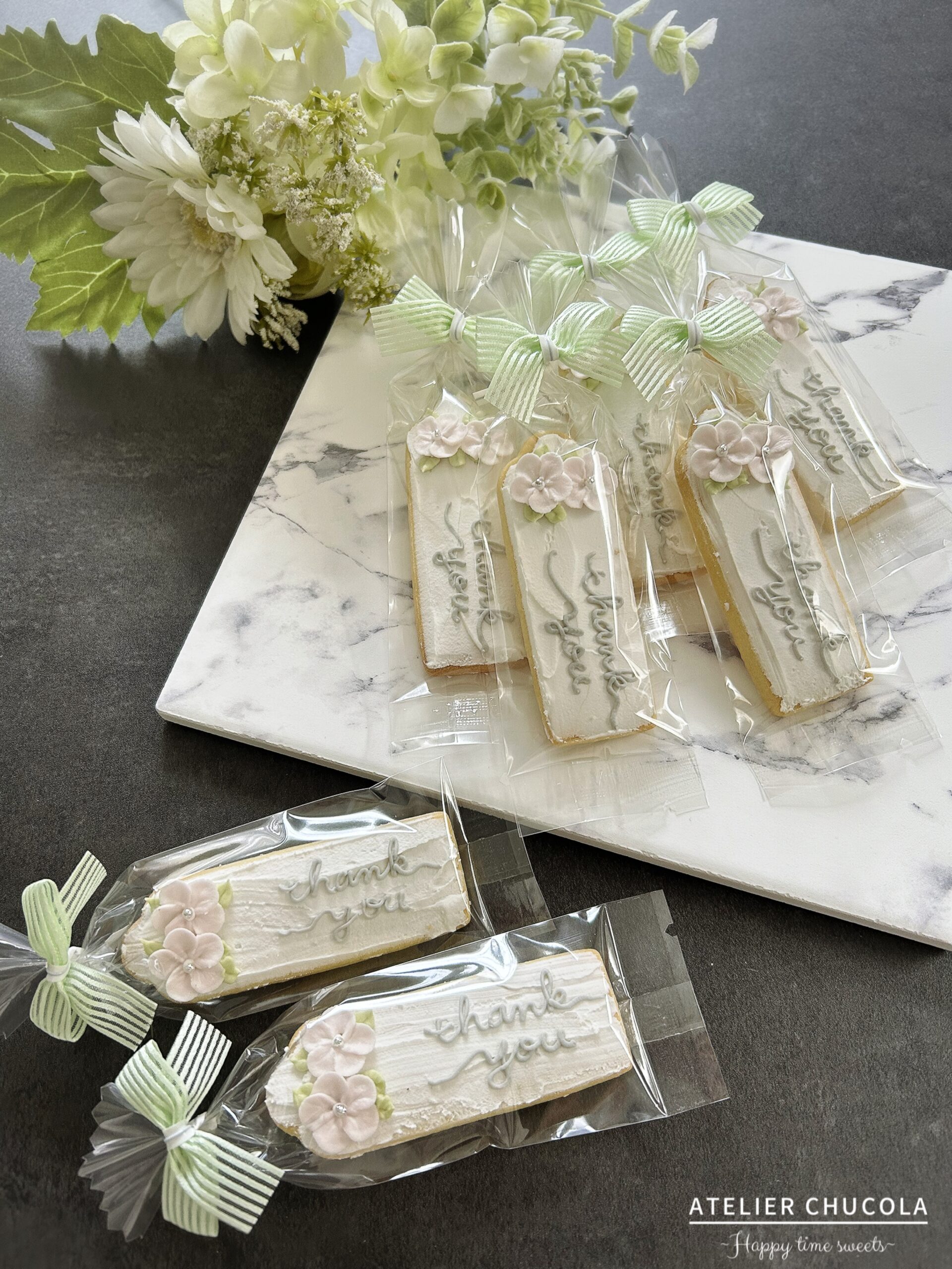 メッセージアイシングクッキー ~Flower Tag~